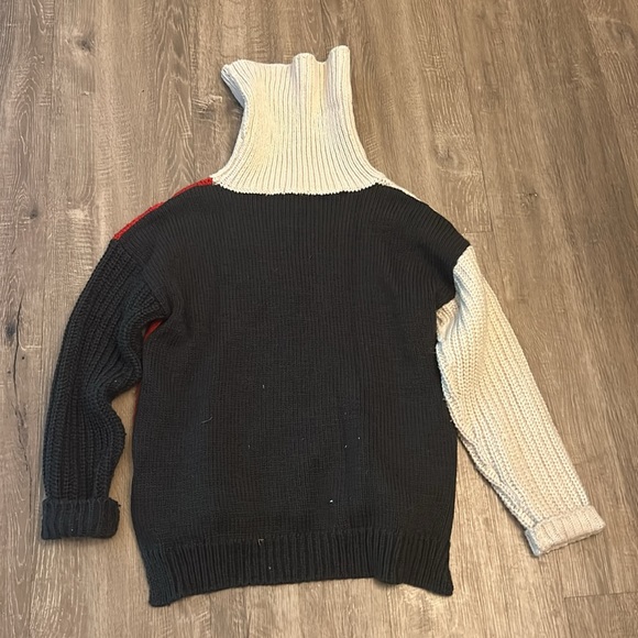 🧶🐑G-Star Raw Wool Knit Thick Colorblock Cowl Neck Sweater - Picture 10 of 13